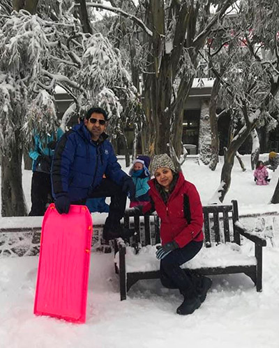 Kumar Family Skiing